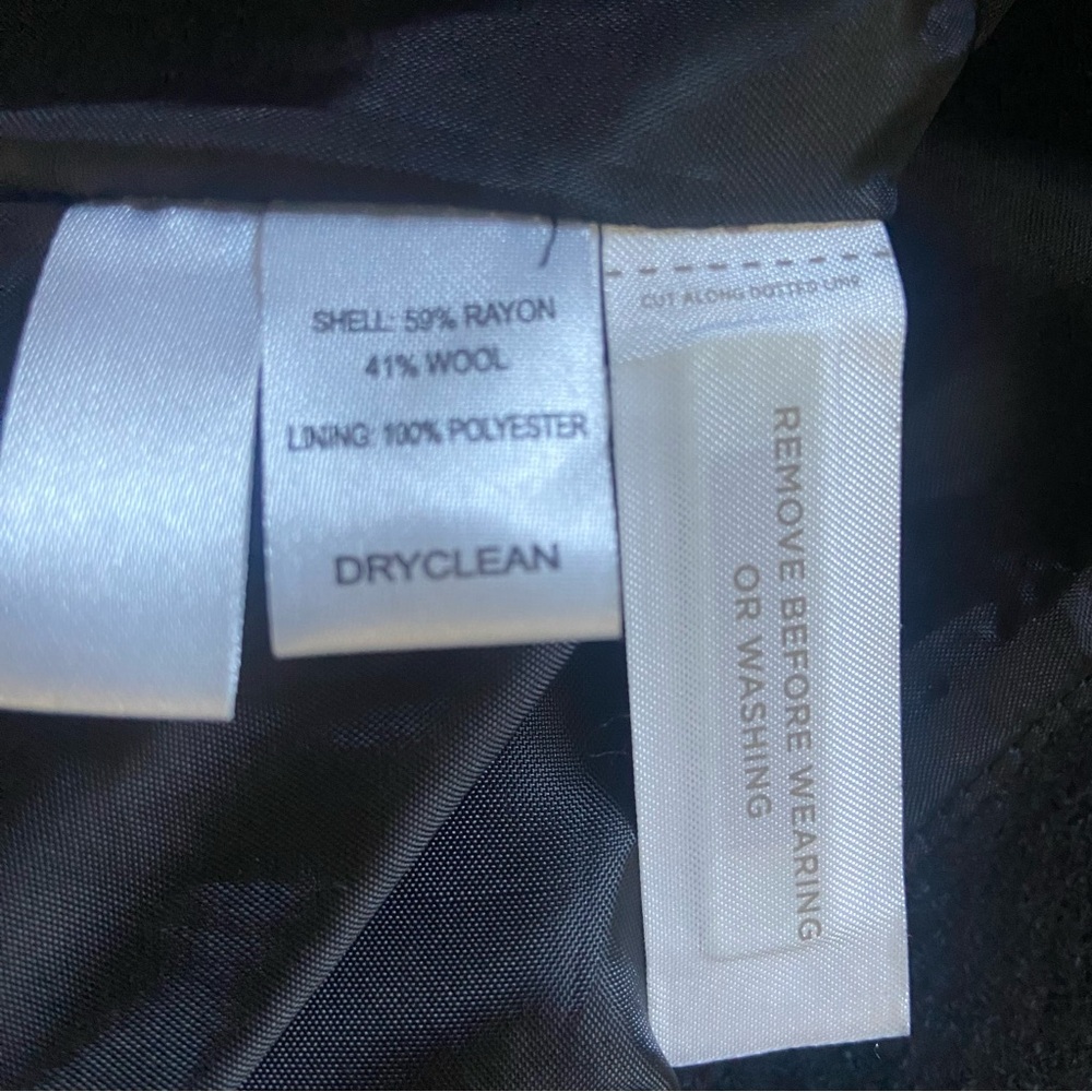 LOFT Sz 8P Black Double-Breasted Women’s Pea Coat with Gold Buttons - Picture 6 of 13